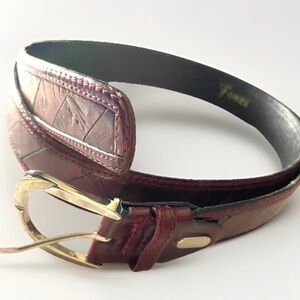 PAOLO DA PONTE Fenzi Genuine Leather Belt Made In Italy - Brown - 36
